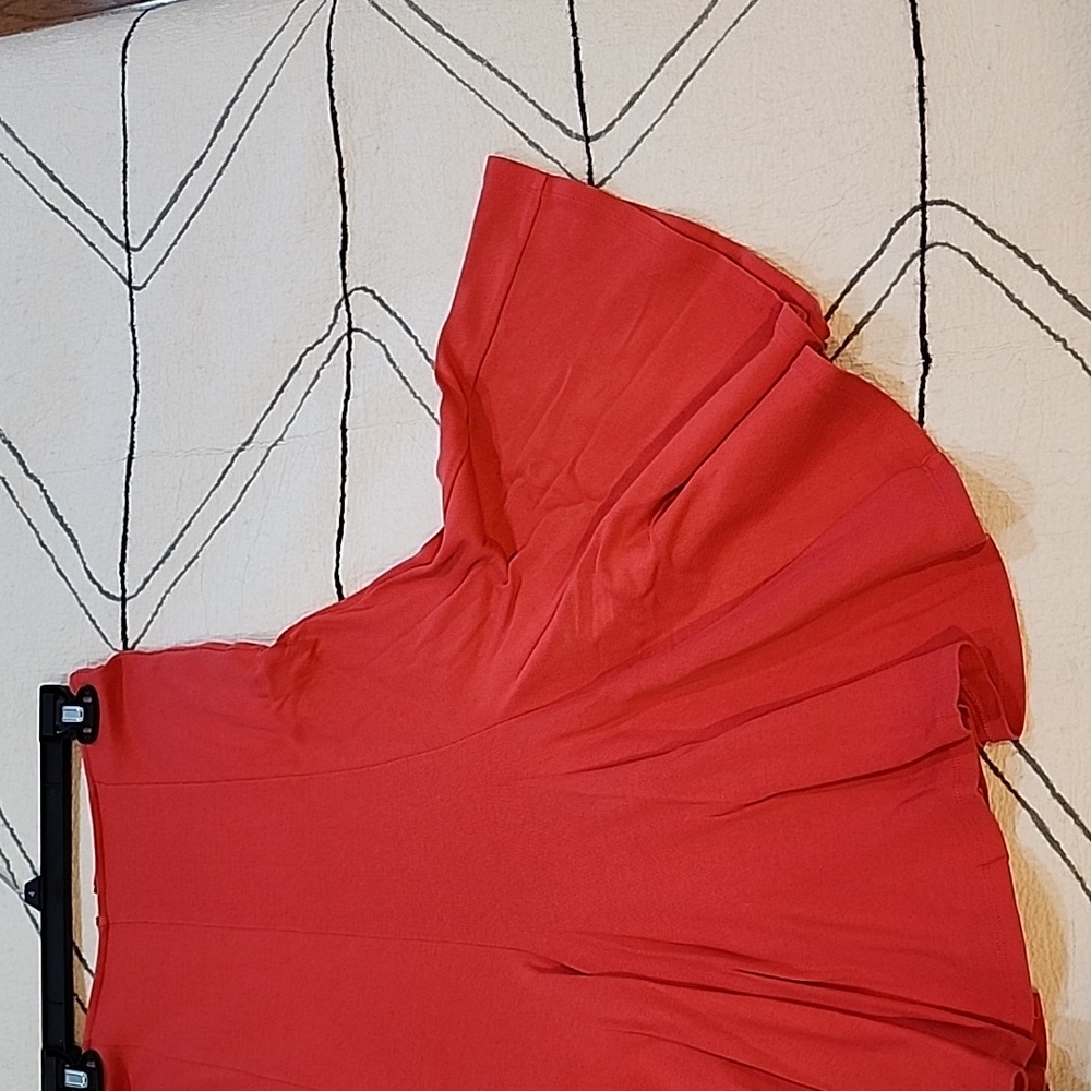 Anthropologie knit full skirt Size 4 orange/red